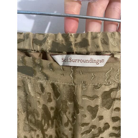 Soft Surrounding maxi skirt women’s M gold velvet burnout leopard silk blend - Picture 4 of 4